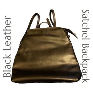 Black Leather Backpack Bag in Excellent Condition